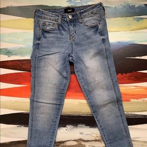 Light Blue Skinny Jeans with Frilled Ankles